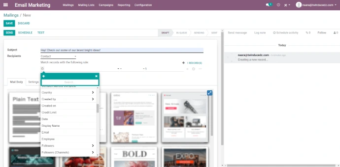 L'email marketing dans Odoo