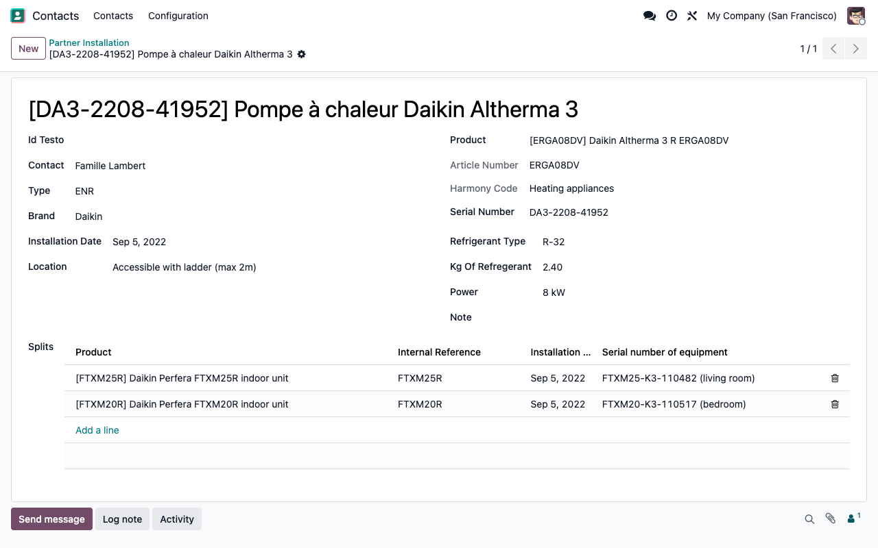 Pompe à chaleur : réfrigérant, quantité, accès et unités intérieures