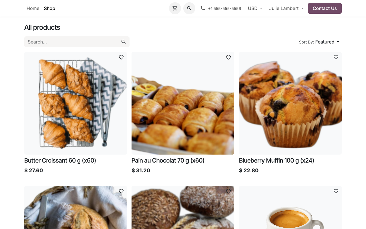 Boutique en ligne d’un acheteur d’hôtel connecté, n’affichant que son assortiment