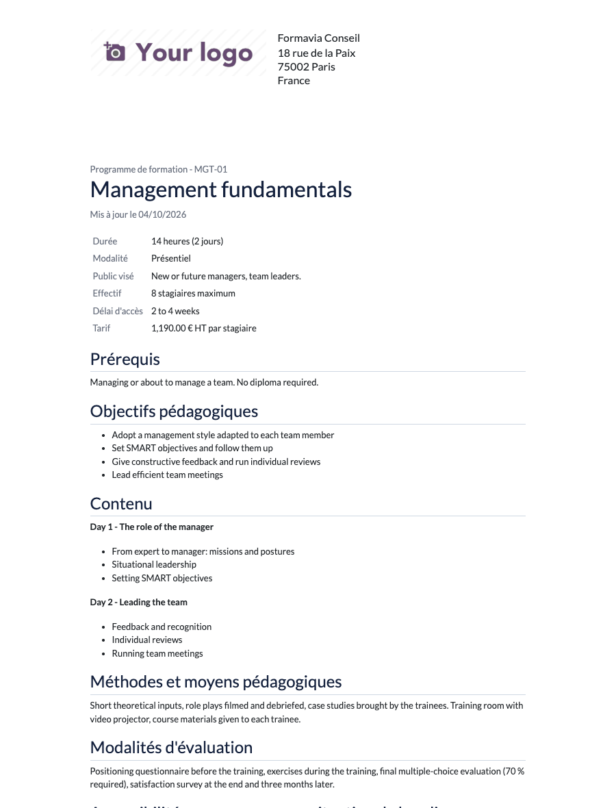 Programme imprimable (PDF)