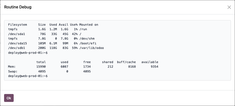 Sortie de la routine “Disk &amp; memory check”