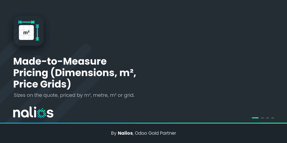 Tarification sur mesure (dimensions, m², grilles de prix)