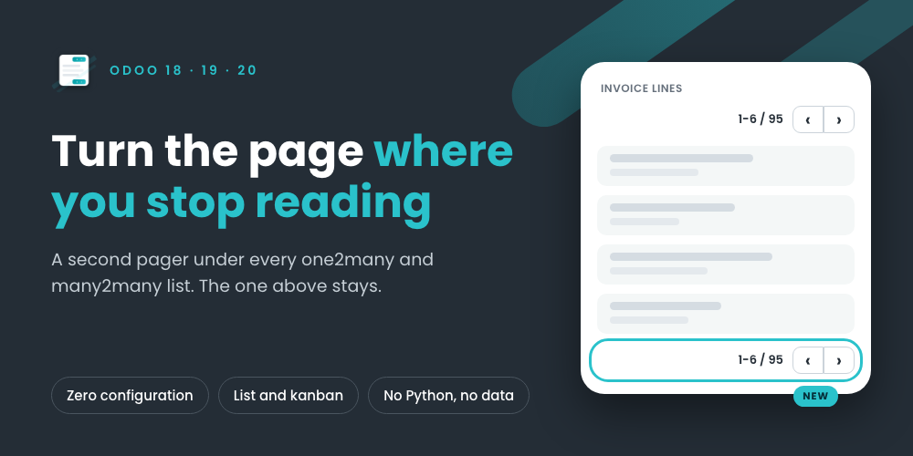 Pagination One2many et Many2many, en haut et en bas